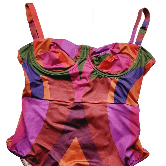 Farm Rio Geo One-Piece Swimsuit, Size Small - Picture 8 of 10